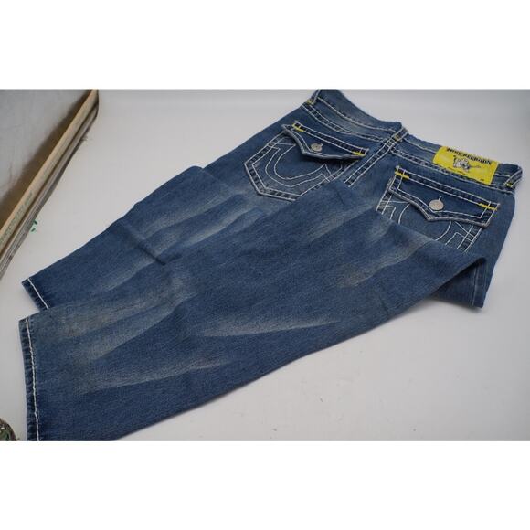 HOT USA Men TRUE RELIGION 859 RICKY SUPER T -YW STRAIGHT Jeans 36/32 - Picture 2 of 10